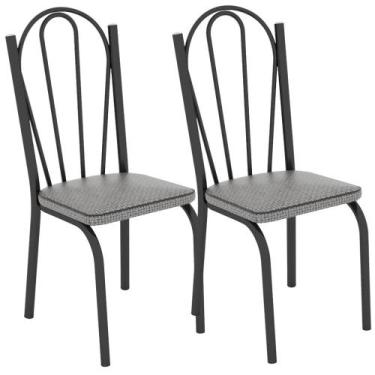 Imagem de Kit 2 Cadeiras Tubular Europa 121 Preto ARTEF - Artefamol, Platina