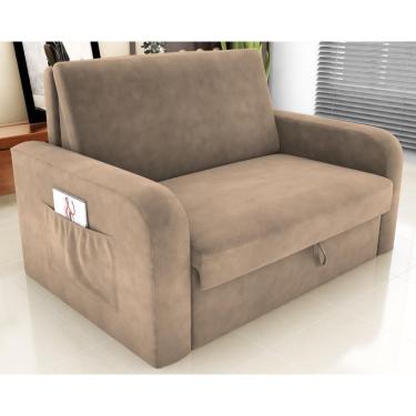 Imagem de Sofá Cama Com Baú 2 Lugares Raheny Suede Bege