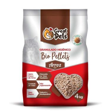 Imagem de Areia Higiênica Great Pets Bio Pellets Arroz para Gatos 4kg
