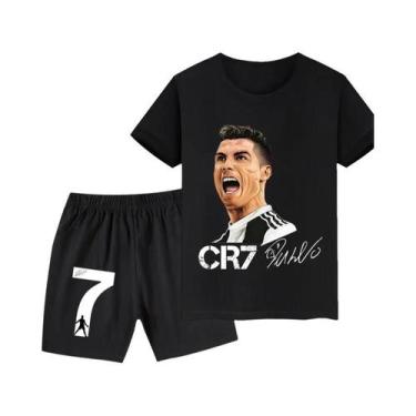 Imagem de Conjunto De Futebol Infantil Ronaldo CR7 2025, Camiseta Impressa E Sho