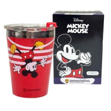 Imagem de Copo Snap Inox Parede Dupla 300Ml Mickey Mouse Listras - Zc - Zona Cri
