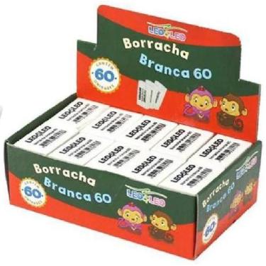 Imagem de Borracha Escolar Nº 60 Pequena Branca C/60 - Leo&leo