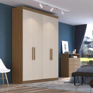 Imagem de Guarda Roupa Solteiro 4 Portas com Gavetas Compacto Roupeiro PH1714 He