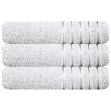 Imagem de Kit 3 Toalhas Banhão 100% Algodão 90x150 Cm Teka Comfort, Branca