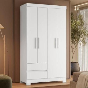 Imagem de Guarda-roupa Infantil 04 Portas e 02 Gavetas Olímpia Branco/Rosa/Azul/