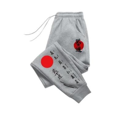 Imagem de Calças De Moletom Estilo Harajuku Japonês Para Homens, Calças Casuais 