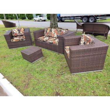 Imagem de Jogo de Cadeiras com Sofá Para Área Interna e Externa Varanda Sala Alu