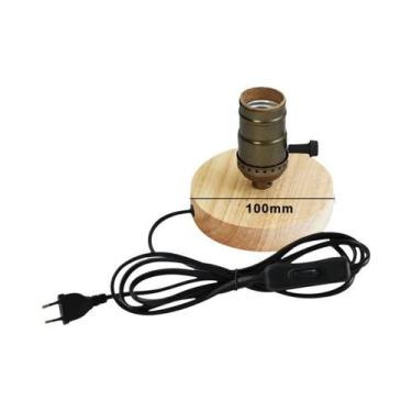 Imagem de Luminária De Mesa Retrô Moderna De Madeira E27 Com Plugue EU, Luz De E