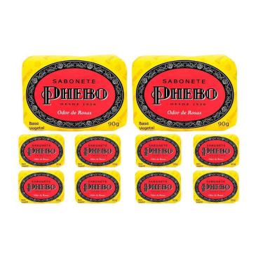 Imagem de Kit 10 Sabonete Phebo Granado Odor De Rosas Glicerina Base Vegetal Em Barra 90g