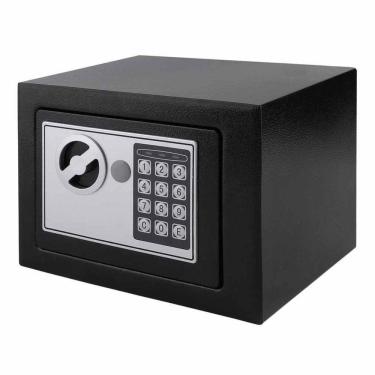 Imagem de Cofre Digital Com Fechadura Eletrônica Teclado Senha Sos E Chave Em Aço Inoxidável