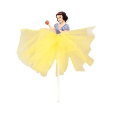 Imagem de Toppers De Bolo Da Princesa Da Disney Com Glitter Rosa Para Chá De Beb