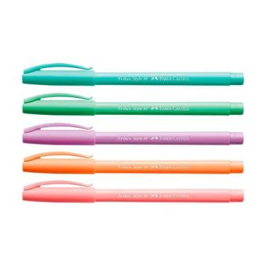 Imagem de Caneta Esferográfica Trilux 5 Cores Tom Pastel Faber-Castell 