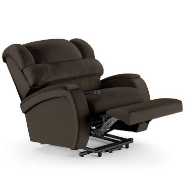 Imagem de Poltrona Do Papai Reclinável Kalie Elevação Lift Elétrico Fh9 Pu Marrom - Mpozenato