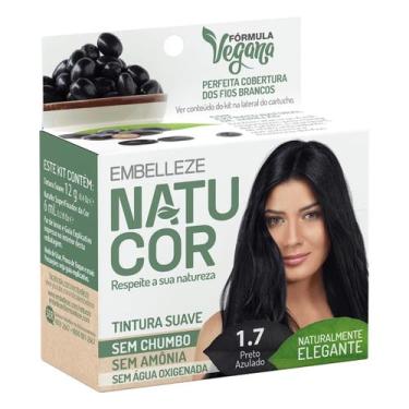 Imagem de Tinta De Cabelo Natucor Vegana Cor:1.7 PRETO AZULADO, 1.7 PRETO AZULAD