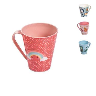 Imagem de Caneca Infantil com Alça e Desenhos Divertidos 360 ml Plasútil - Plasu