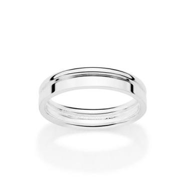 Imagem de Aliança Com Friso Prata Maciça 925 Rommanel 810392 Tamanho:18Cor:Prata