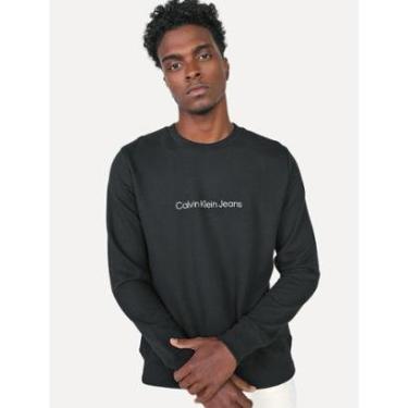Imagem de Moletom Calvin Klein Jeans Crewneck Front Logo Grafite Mescla-Masculino