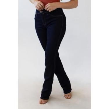 Imagem de Calça Jeans Reta Básica Feminina Cintura Media Escuro Anticorpus-Feminino