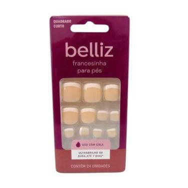 Imagem de Unhas Postiças Francesinha Para Pés Belliz C/24 Uni Cód.1208 - BELLIZ 
