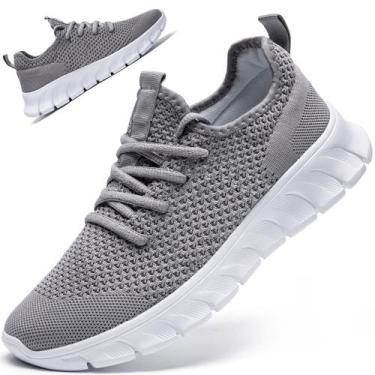 Imagem de Tênis RJYWGS Running Tennis Gym Slip On cinza claro 36