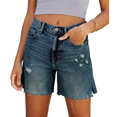 Imagem de Shorts Onlypuff Jean Shorts femininos vintage azuis tamanho L
