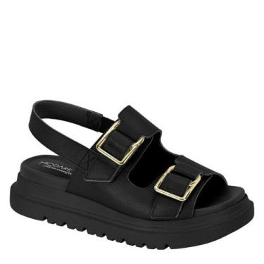 Imagem de Sandália Feminina Flatform Fivela Conforto Modare 7200.102 - Preto Nap