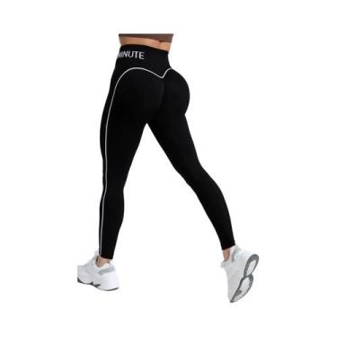 Imagem de Calças Esportivas Femininas De Cintura Alta Sem Costura Para Academia,