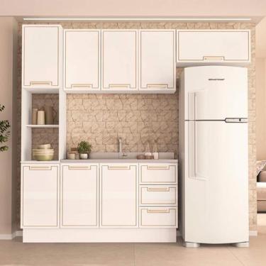 Imagem de Armário de Cozinha Modulada Completa 4 Peças 240cm Sem Tampo 100% MDF 