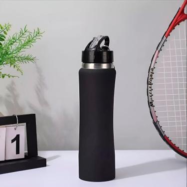 Imagem de Garrafa Térmica De Bico Canudo Chaveiro 750ml Aço Inox preto