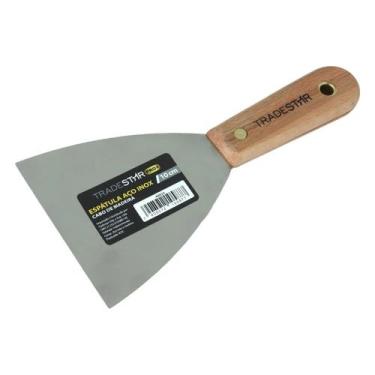 Imagem de Espátula 10 cm Inox Cabo Madeira Tradestar