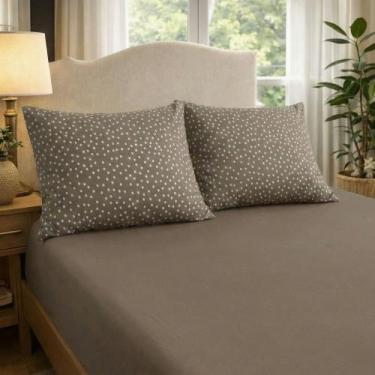 Imagem de Altenburg Jogo de Lençol Cama Queen Malha Fio Penteado 100% Algodão Bi