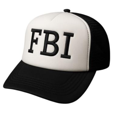 Imagem de Boné FBI POLICE Trucker Preto e Branco