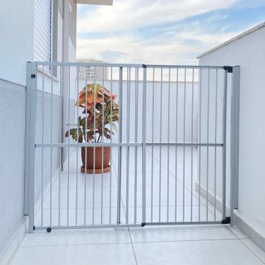 Imagem de Portão de segurança - Alumínio - 100 cm x 083 a 150 cm - Cinza