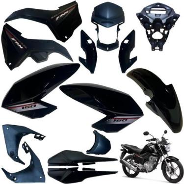 Imagem de Kit Carenagem Cg Fan 160 Modelo 2016 / 2021 Completo - Sportive, PRETA