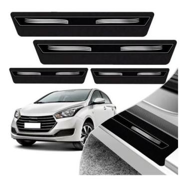 Imagem de Jogo Soleira Porta Hyundai Hb20 2012 Até 2021 Adesivo Preta - TTs Dist