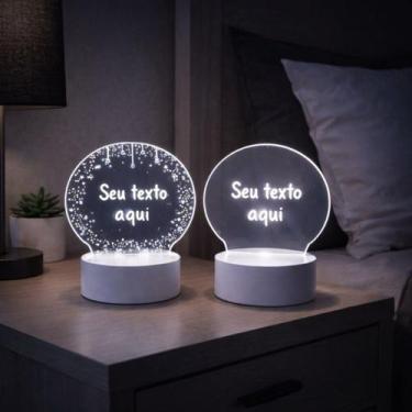 Imagem de Luminária Círculo de Escrever Acrílico c/ LED Branco Frio - Top Util, 