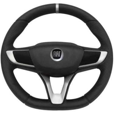 Imagem de Volante Esportivo Fiat Marea Brava até 2013 Logo Preto + Cubo - Polipa
