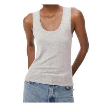 Imagem de Regata Feminina Hering Slim Tricôt Prata - K5AG 7VSI-Feminino