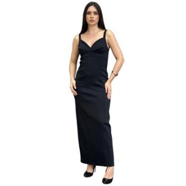 Imagem de Vestido Midi Feminino Com Fenda Liso Colcci-Feminino