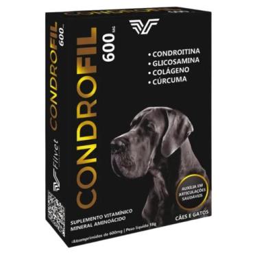 Imagem de Suplemento Condrofil 60 Comprimidos Cães-Gatos 600mg Filvet