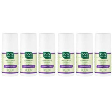 Imagem de Kit 6 Desodorante Roll-On Boni Natural Coco e Lavanda 55ml