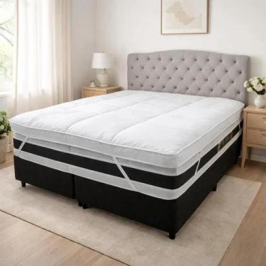 Imagem de Pillow Top King Dupla Manta 1200g 10cm de Altura Antialérgico Lavável 