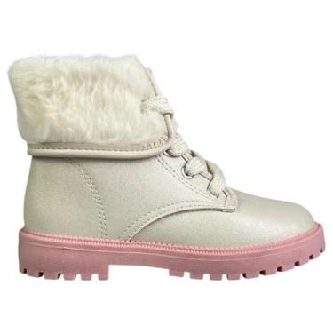 Imagem de Produto: Bota Coturno Infantil Menina Molekinha Tratorada Pelos Brilho