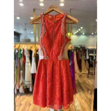 Imagem de Vestido festa curto magalu laranja tam 36