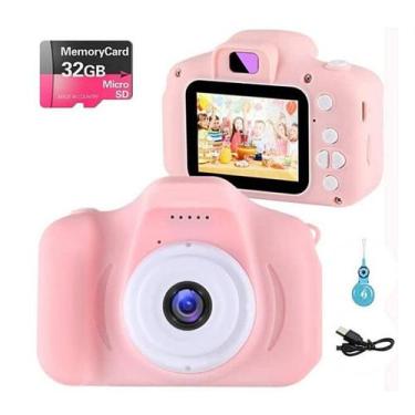 Imagem de Câmera Infantil Sandisk 16GB Efeitos Fotos Voz Recarregável Com Capa F