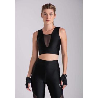 Imagem de Top LARULP Florencia Sport - Preto/Tule, G1