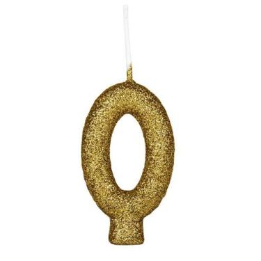 Imagem de Vela Aniversário Cintilante N 0 Dourado - Regina