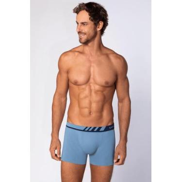Imagem de Cueca masculina adulto lupo 0671-002 boxer microfibra sem costura, Azu