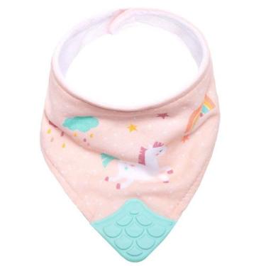 Imagem de Babador Bandana C/Mordedor Magic Unicórnio Rosa Buba