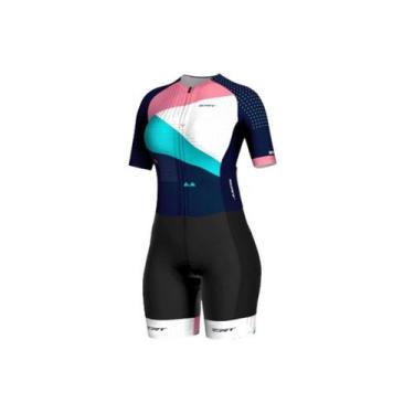 Imagem de Macaquinho ciclismo feminino ERT Elite Flight forro em gel, Preto, P